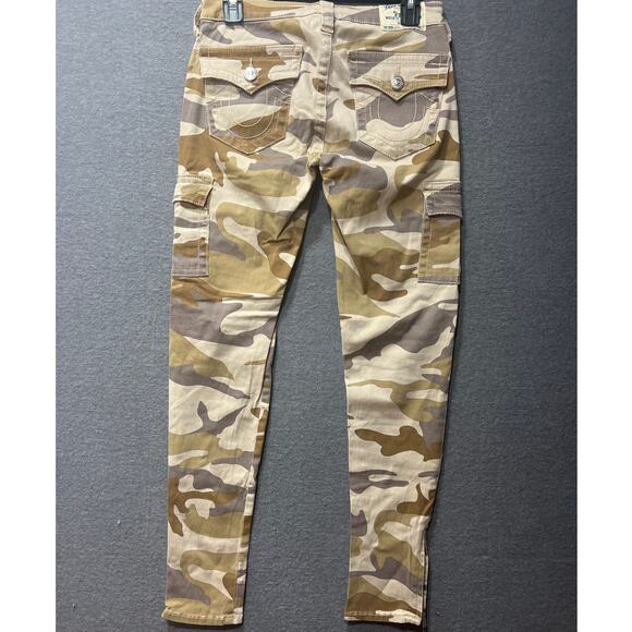 True Religion Womens Camo Cargo Flap Pocket Super Stretchy Skinny Pants Size 27 - Picture 3 of 12